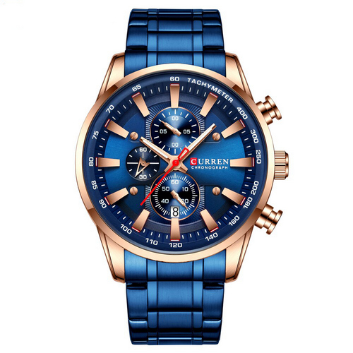 Чоловічий годинник Curren 8351 Blue-Cuprum