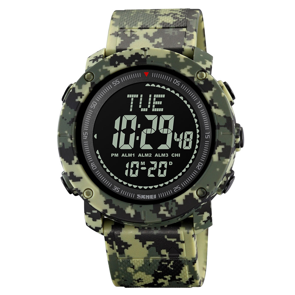 Чоловічий годинник Skmei 2095CMGN Camo Green + Compass