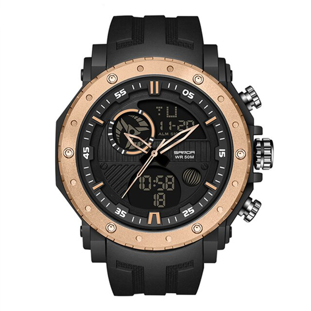 Чоловічий годинник Sanda 6012 Black-Rose Gold