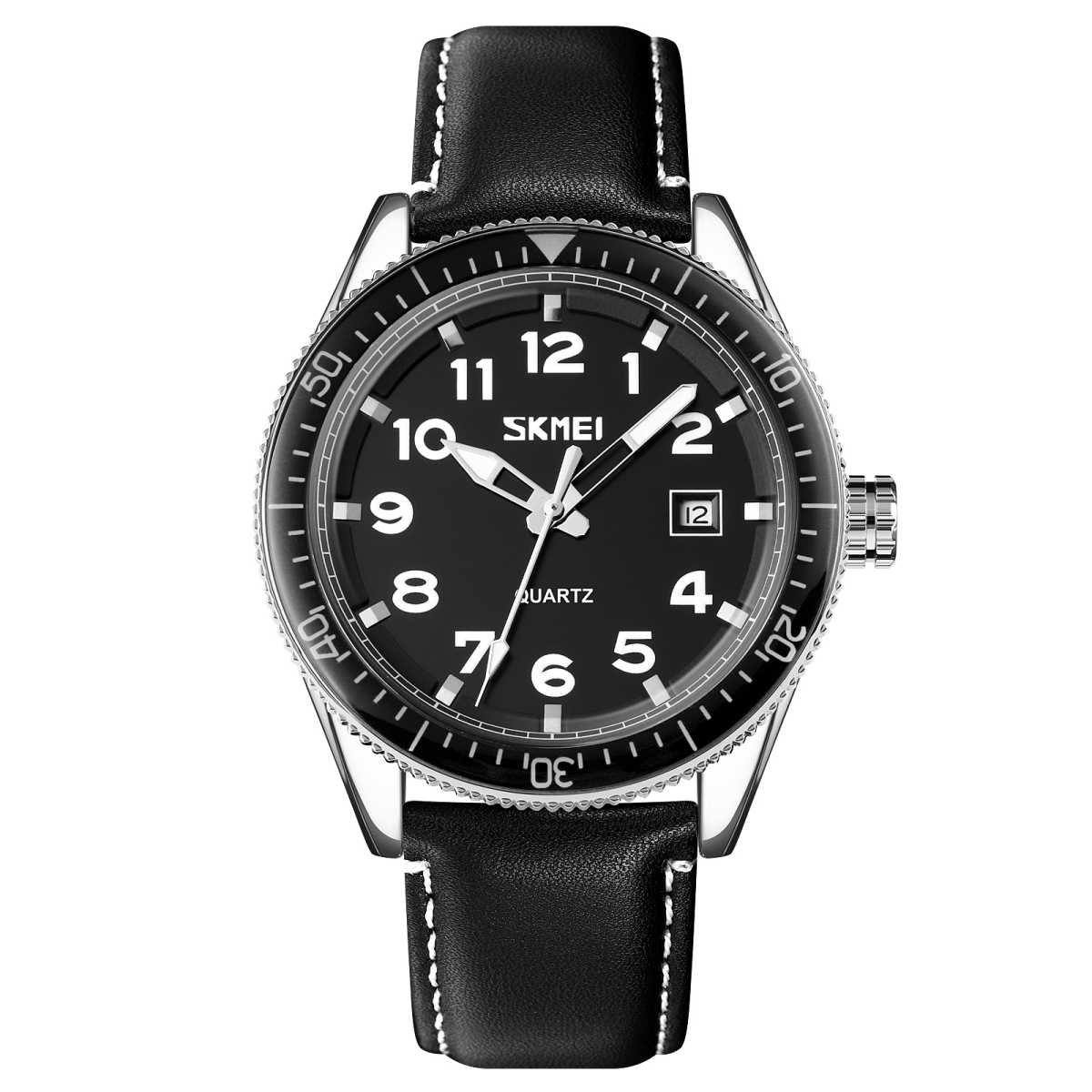 Чоловічий годинник Skmei 9232LSIBK Silver-Black Leather