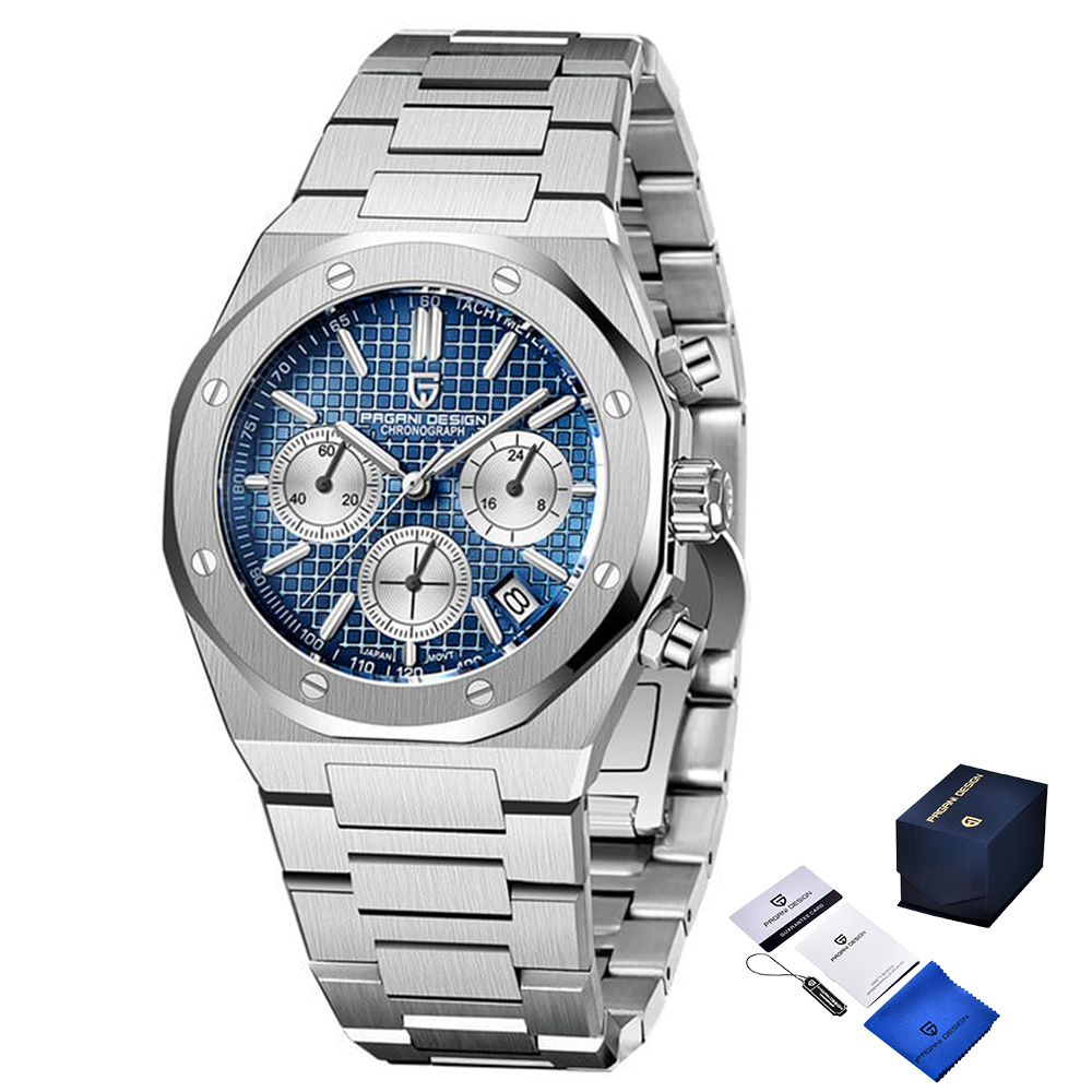 Чоловічий годинник Pagani Design PD-1707 Silver-Blue