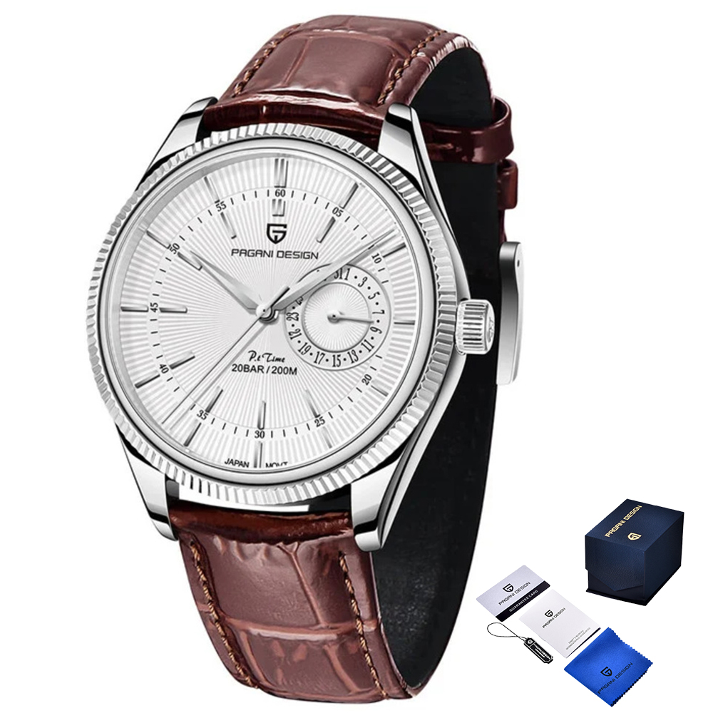 Чоловічий годинник Pagani Design PD-1689 Silver-White-Brown