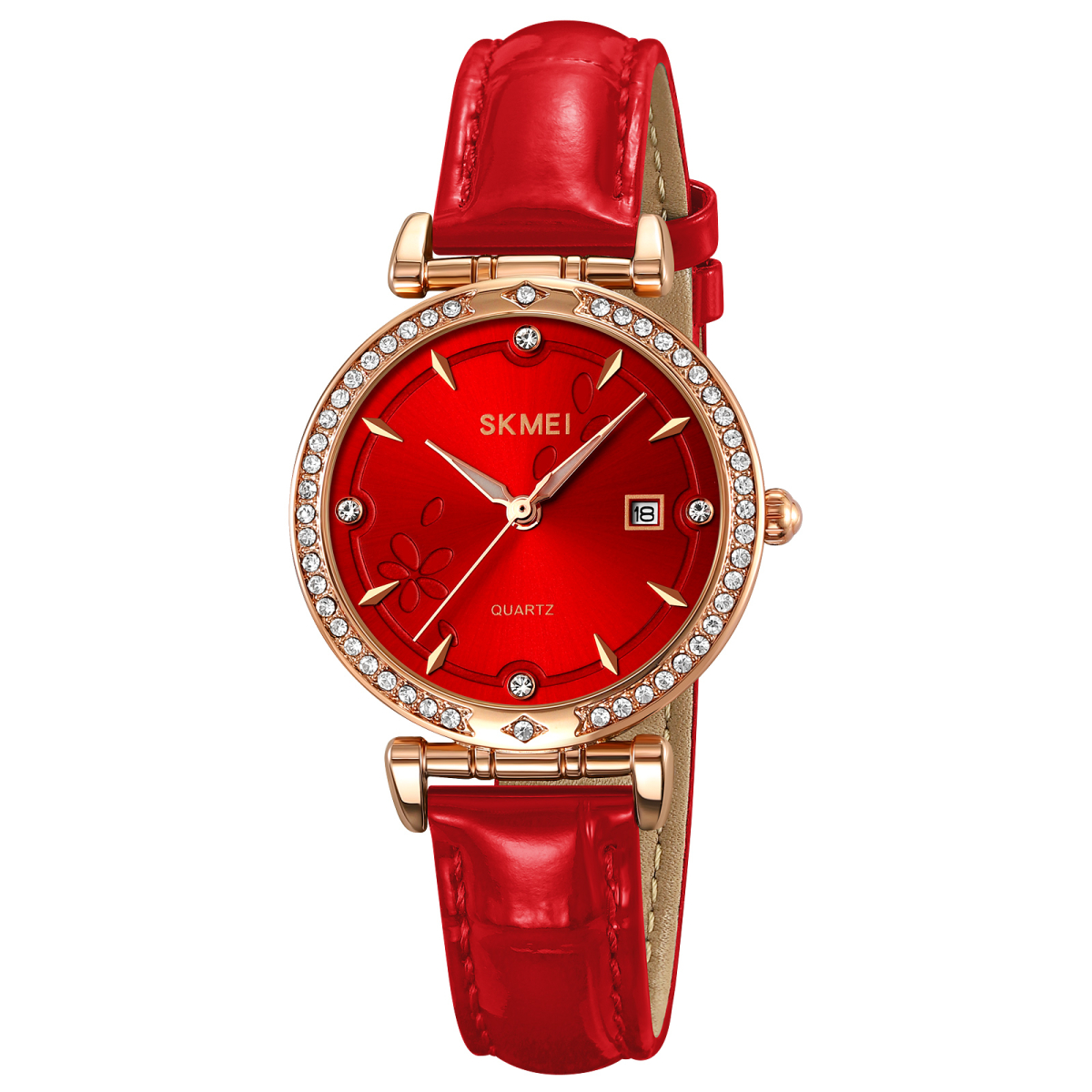 Класичний жіночий годинник Skmei 2169RGRD Rose Gold-Red