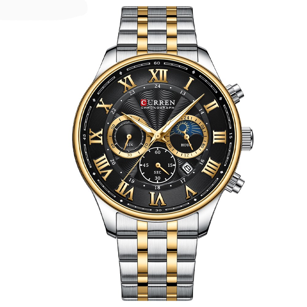 Чоловічий годинник Curren 8427 Silver-Gold-Black