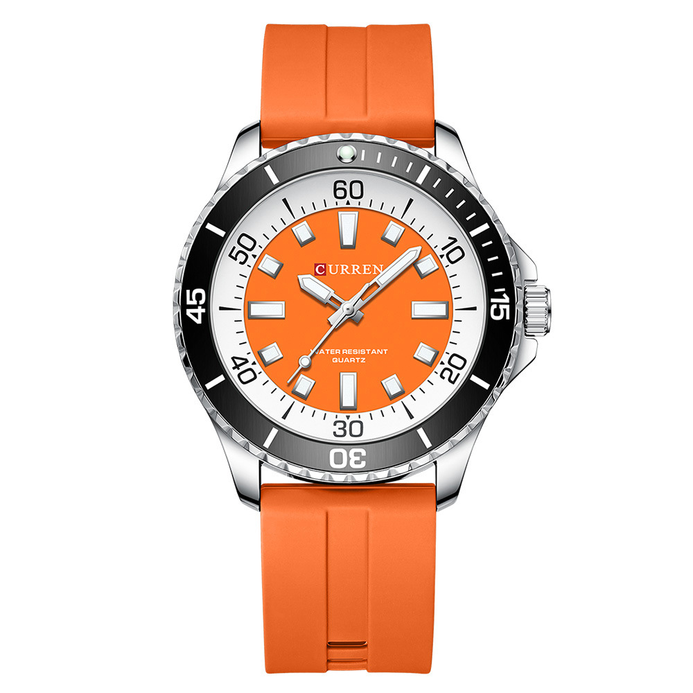 Чоловічий годинник Curren 8448 Silver-Orange