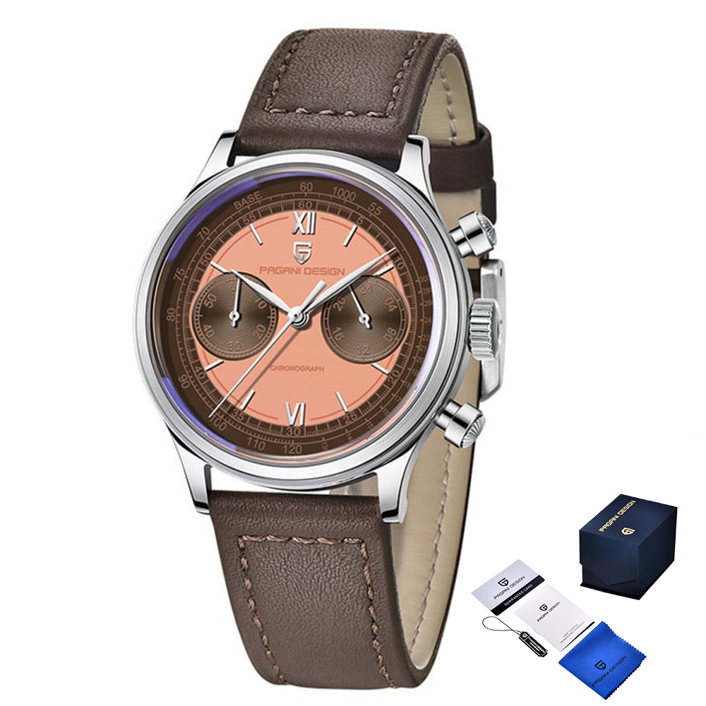 Чоловічий годинник Pagani Design PD-1739 Silver-Brown