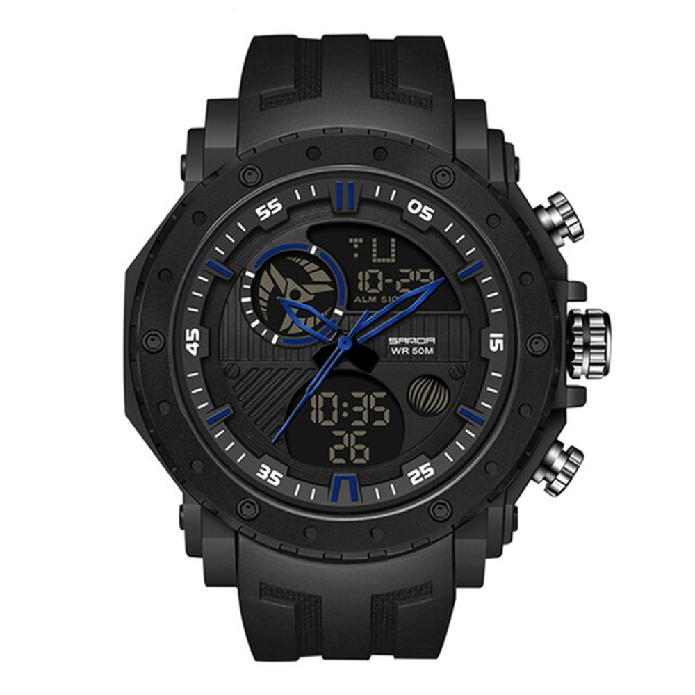 Чоловічий годинник Sanda 6012 Black-Blue