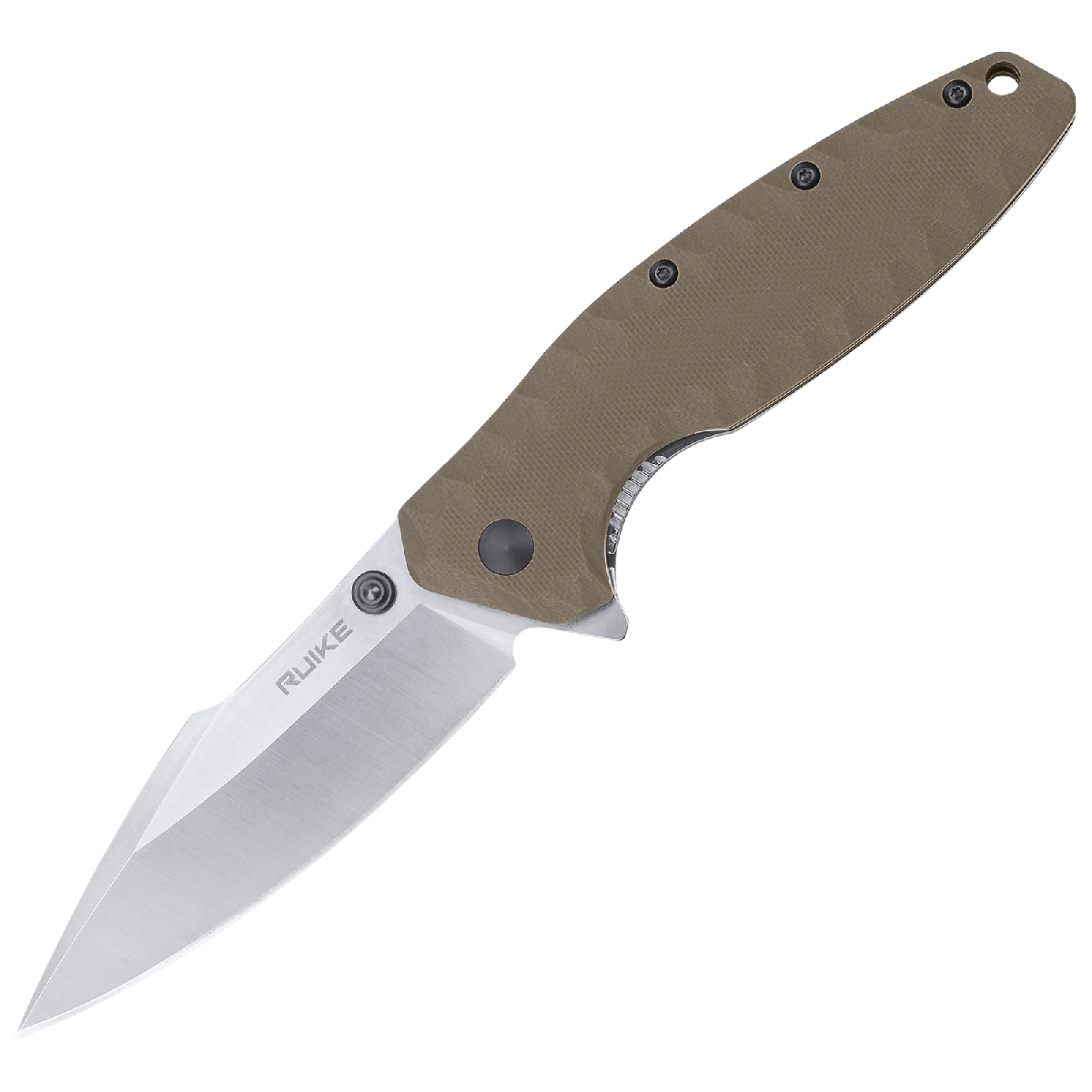 Ніж складаний туристичний Ruike P843-W, (9 см) 12C27 / G10 коричневий