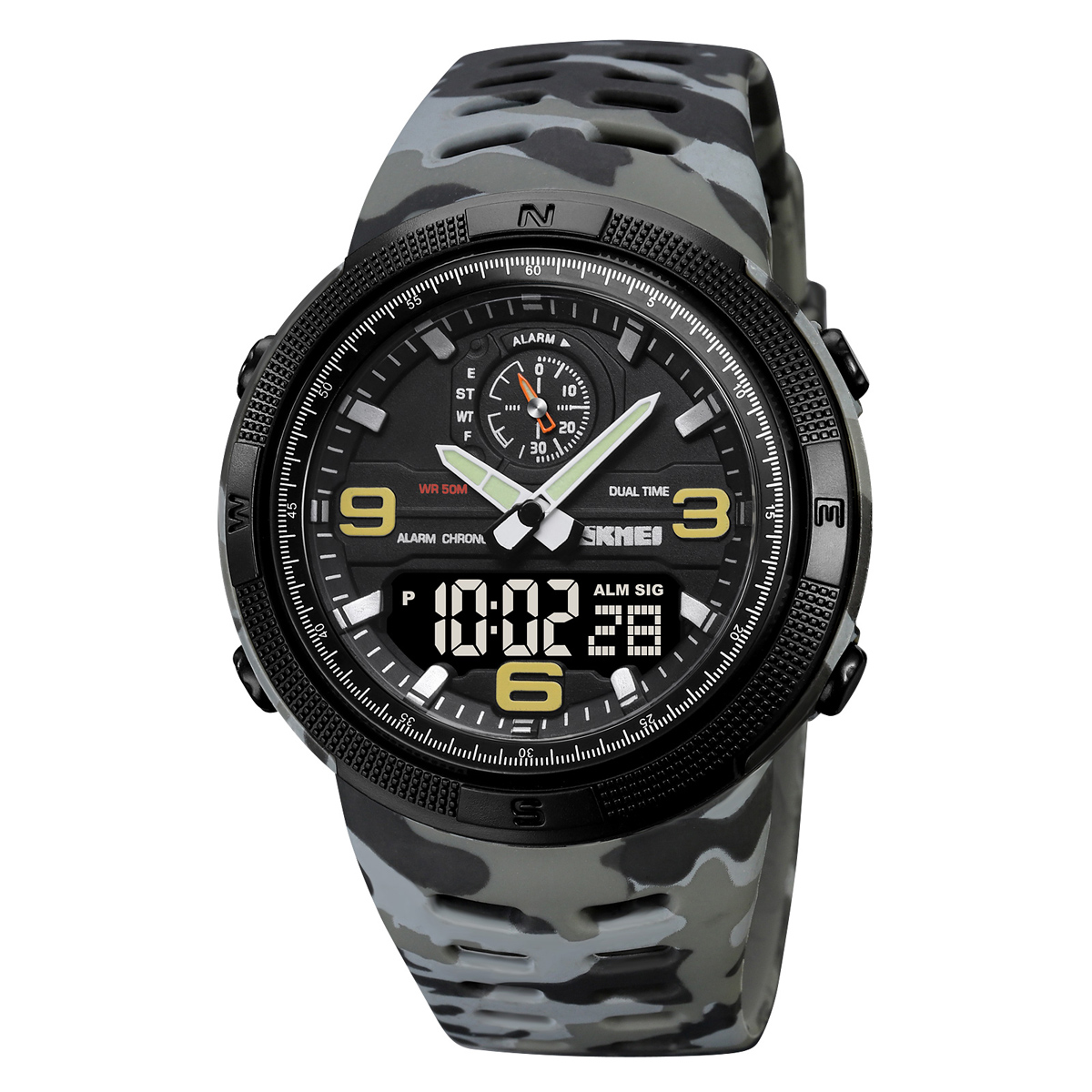Чоловічий годинник Skmei 1655CMGYBK Camo Grey-Black