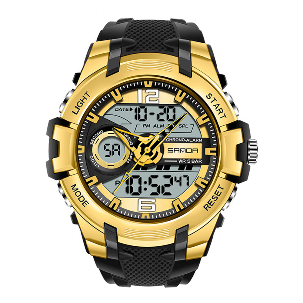 Чоловічий годинник Sanda 6015 Black-Gold