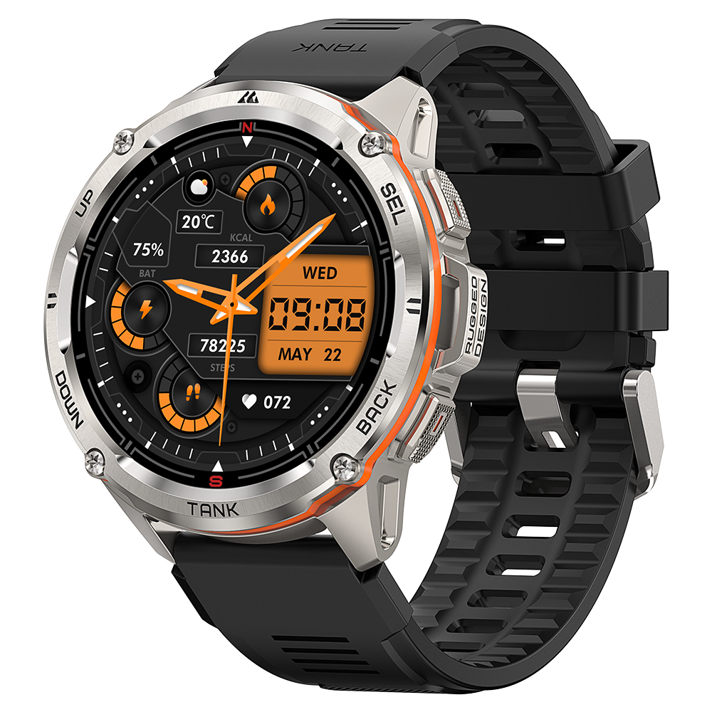 Тактичний Розумний Годинник з Компасом Kospet TANK T3 ULTRA Silver + GPS, Спортивні Режими, Водозахист, Дзвінки