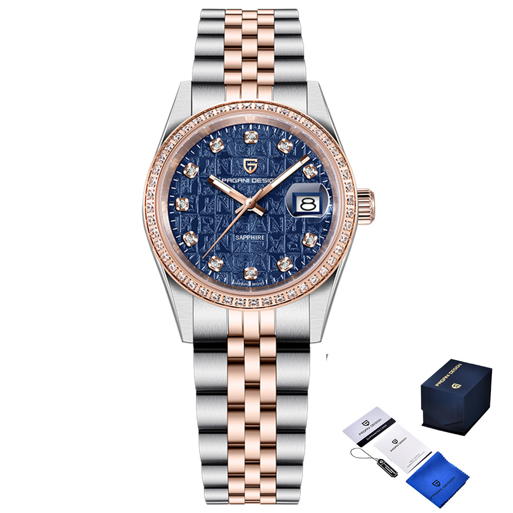 Жіночий годинник Pagani Design PD-1794L Silver-Rose Gold-Blue