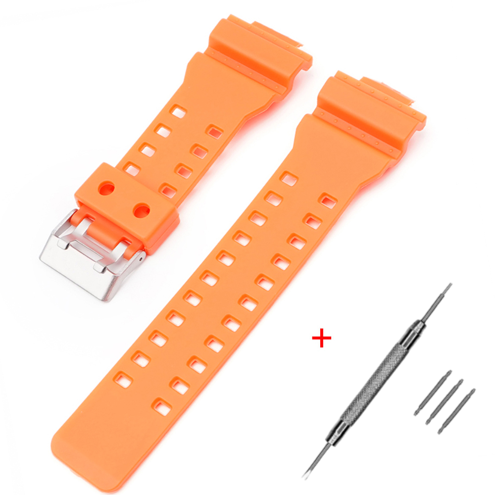 Ремінець для Casio G-Shock GA-100/110 Orange SI OH