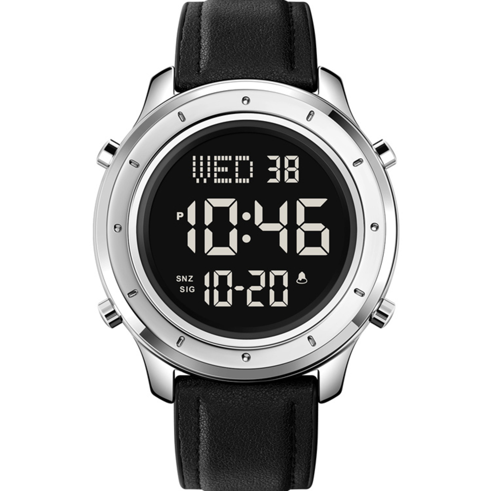 Чоловічий годинник Skmei 1864LSIBK Silver-Black Leather
