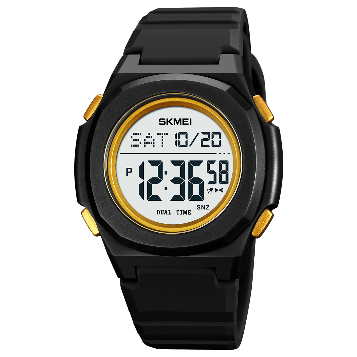 Чоловічий годинник Skmei 2023BKGD-WT Black-Gold White