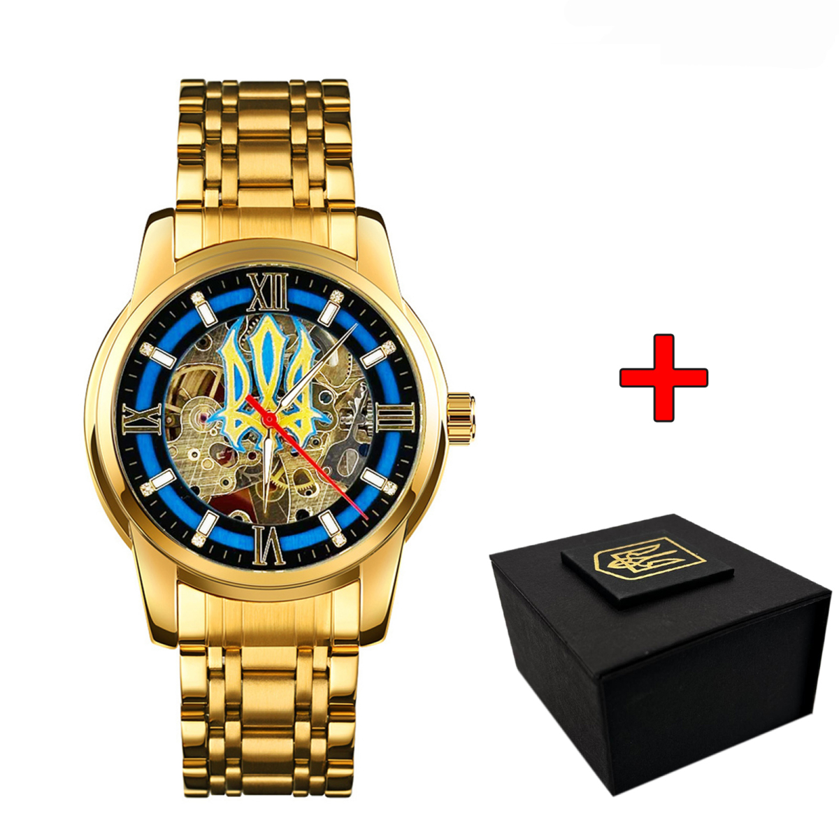 Класичний чоловічий годинник Awarder 025 Sharp Gold Blue