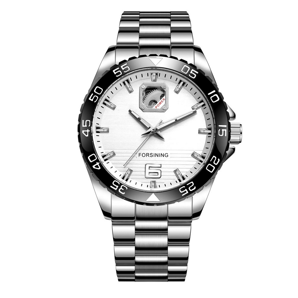 Forsining 8200 Silver-Black-White STOPPED