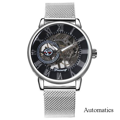 Forsining 8099A All Silver Mesh
