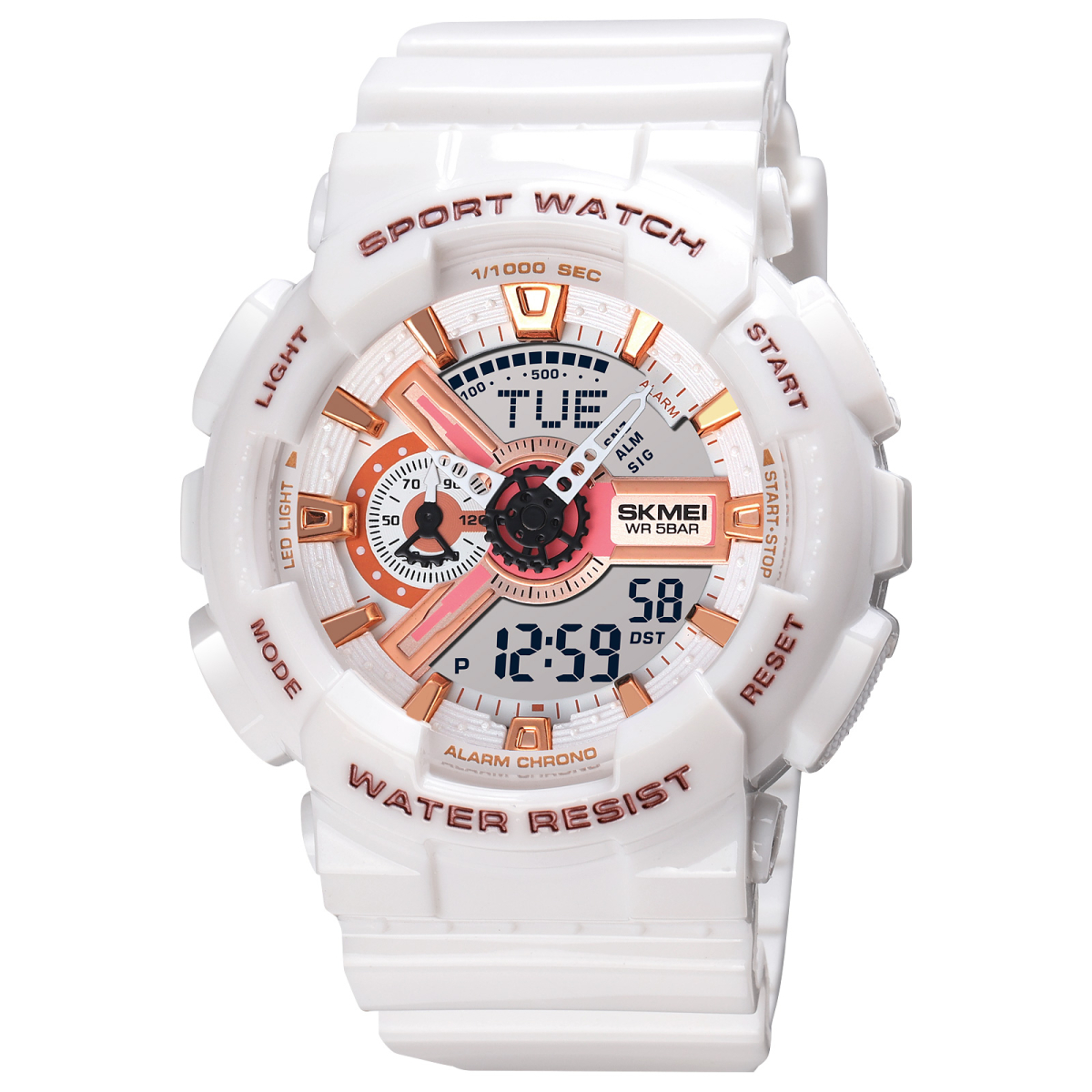Жіночий годинник Skmei 1834WT White-Gold