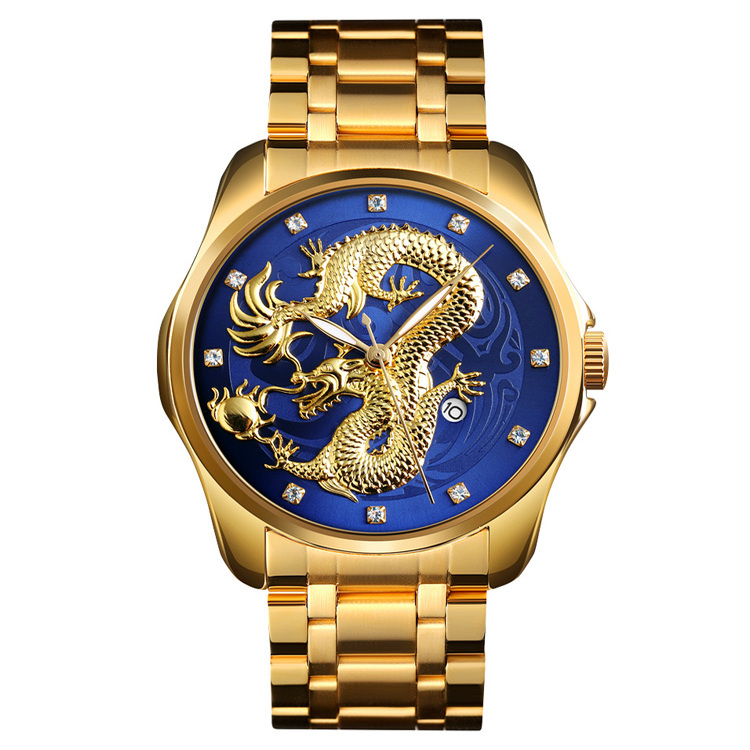 Класичний чоловічий годинник Skmei 9193GDBU Gold-Blue