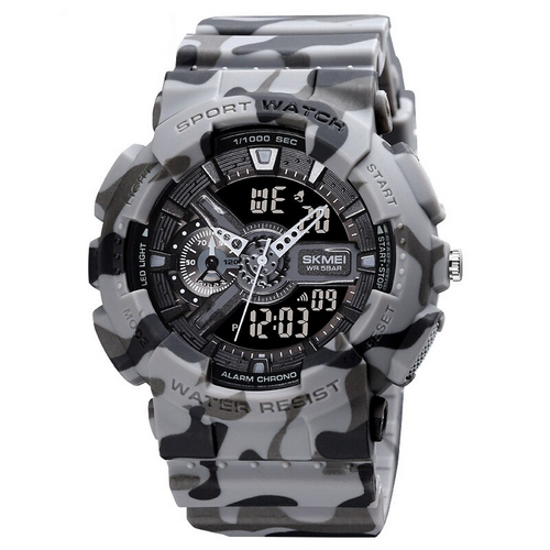 Чоловічий годинник Skmei 1688CMGY Camo Gray.