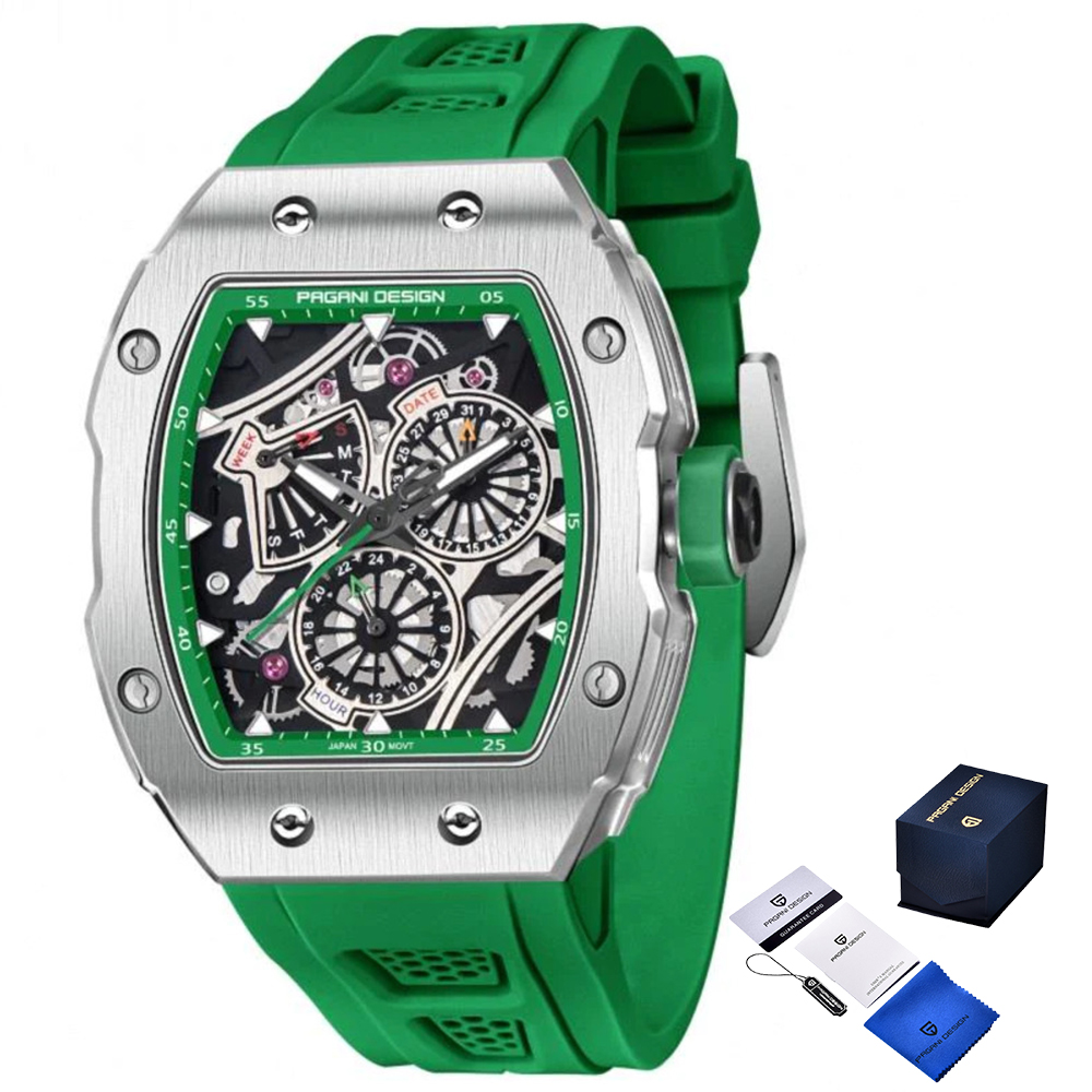 Чоловічий годинник Pagani Design PD-YS012 Silver-Green