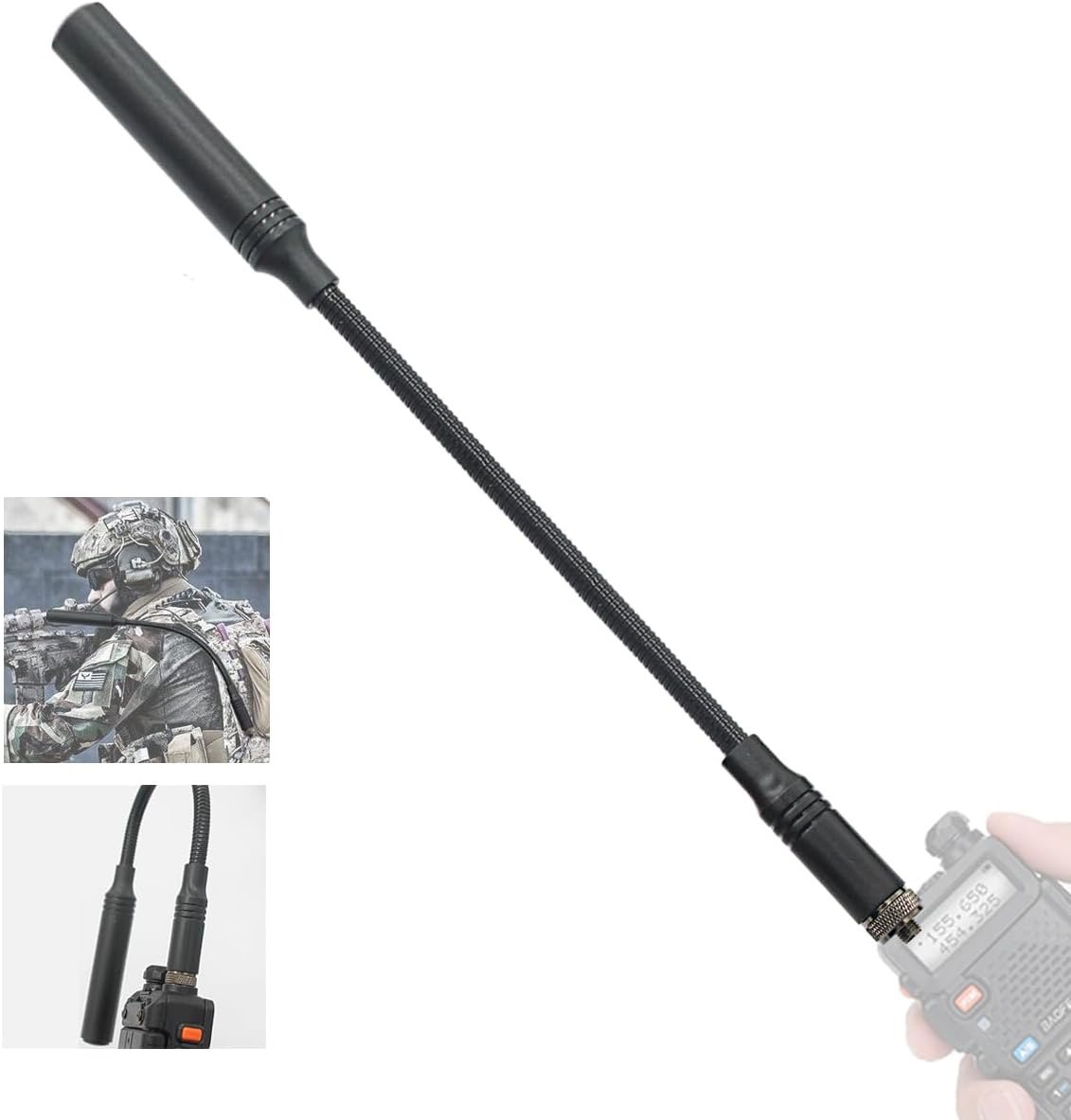 Високочутлива GooseNeek трубчаста антена - SMA-F, Сумісна з UHF/VHF Baofeng UV-5R, UV-82, BF-888s та Іншими - Всенаправлене Покриття - Зображення 4