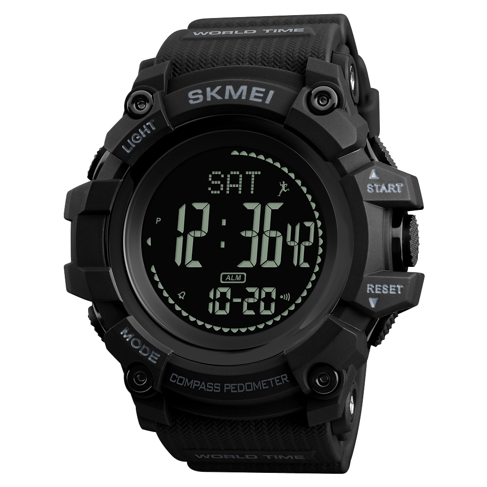 Чоловічий годинник Skmei 1356BK Black + Compass