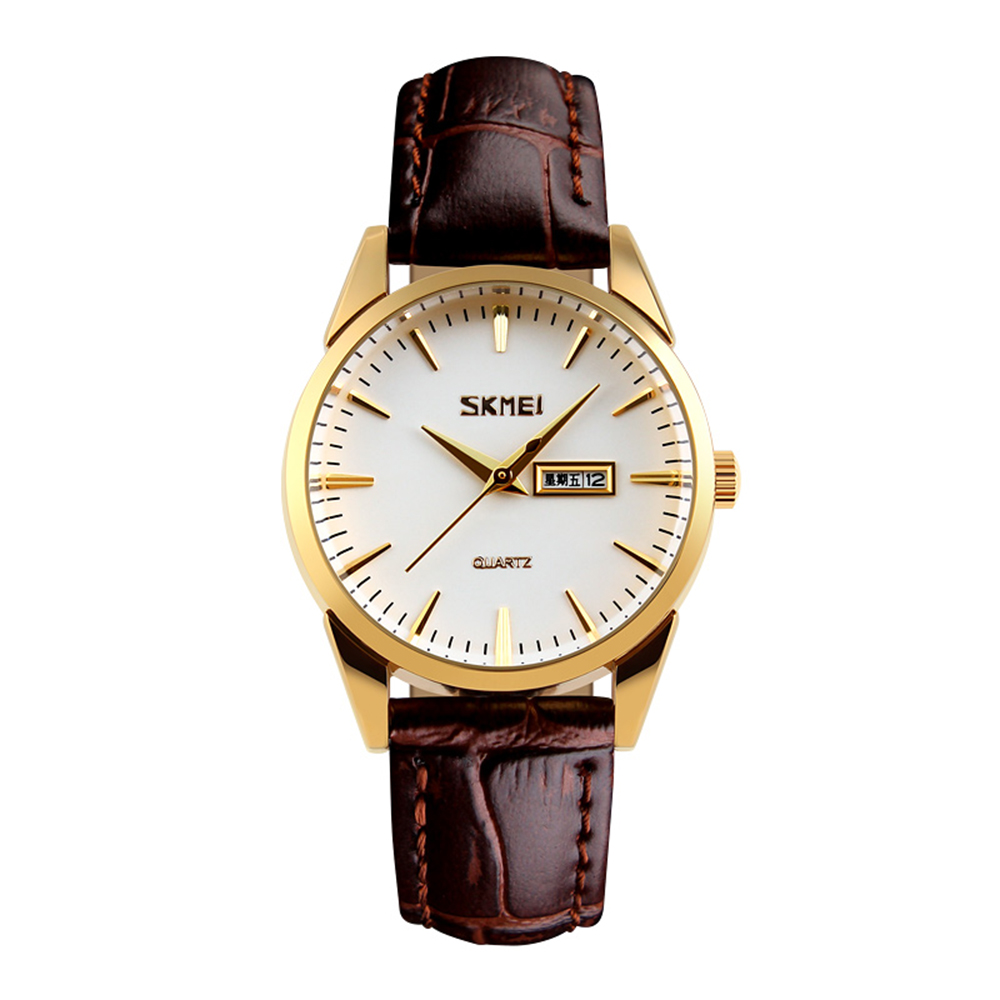 Жіночий годинник Skmei 9073GDWT-S Gold-White lady