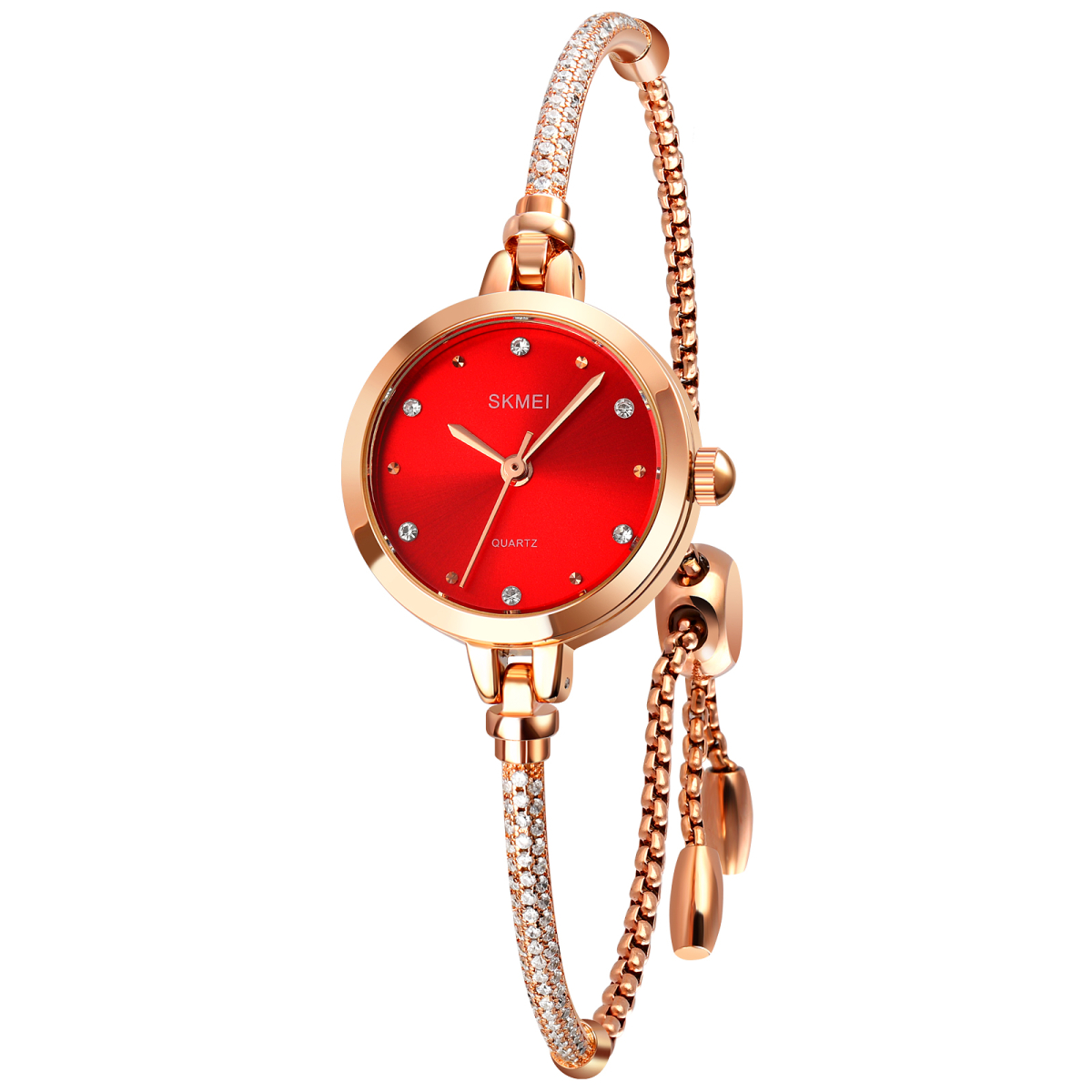 ЖІночий годинник Skmei 1805RD Red, тонкий браслет