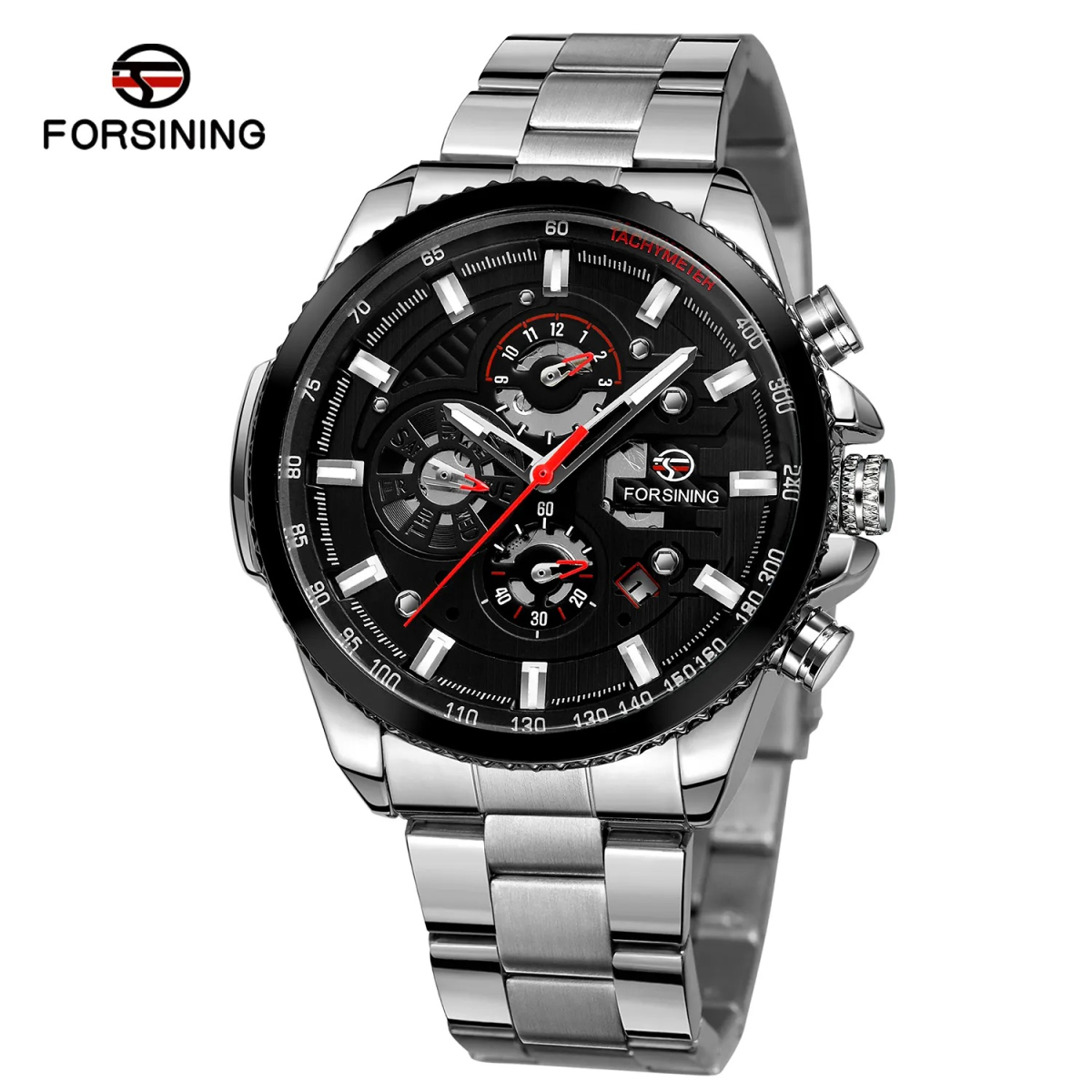 Forsining 6909 Silver-Black-Black