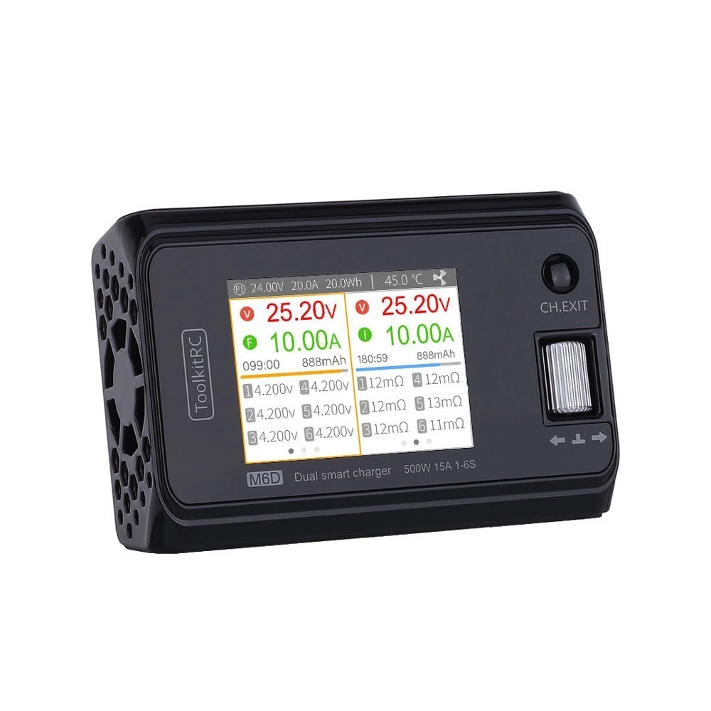 Зарядний пристрій ToolkitRC M6D 500W 15А для акумуляторів 1-6S