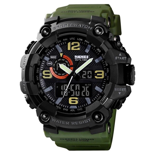 Чоловічий годинник Skmei 1520AG Black-Military Wristband.