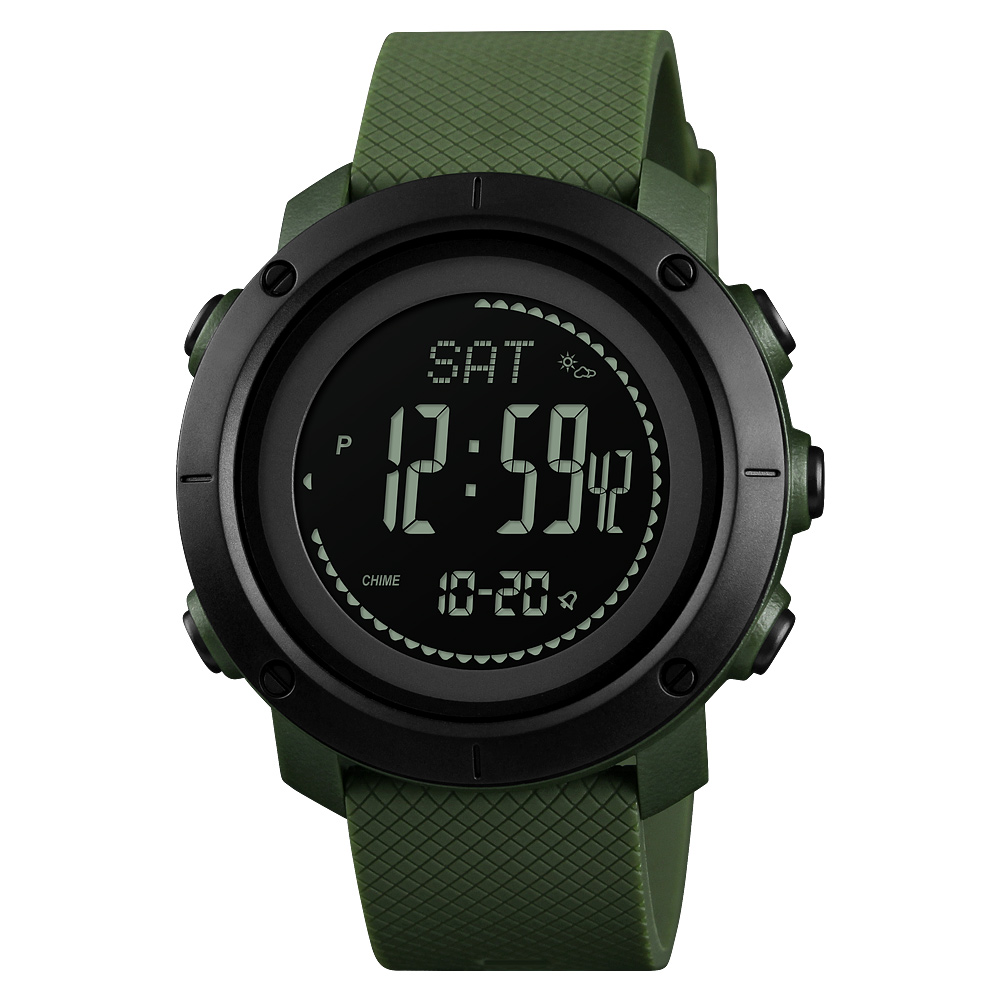 Чоловічий годинник Skmei 1427AG Army Green + Compass