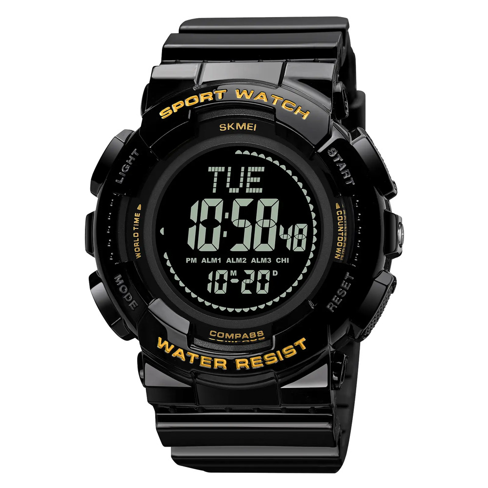 Чоловічий годинник Skmei 2077BKGD Black Gold+Compass