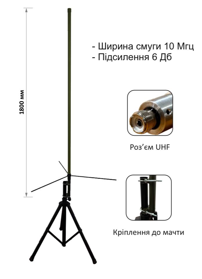 Антена колінеарна для потужних базових станцій і ретрансляторів (VHF) Green - Зображення 5