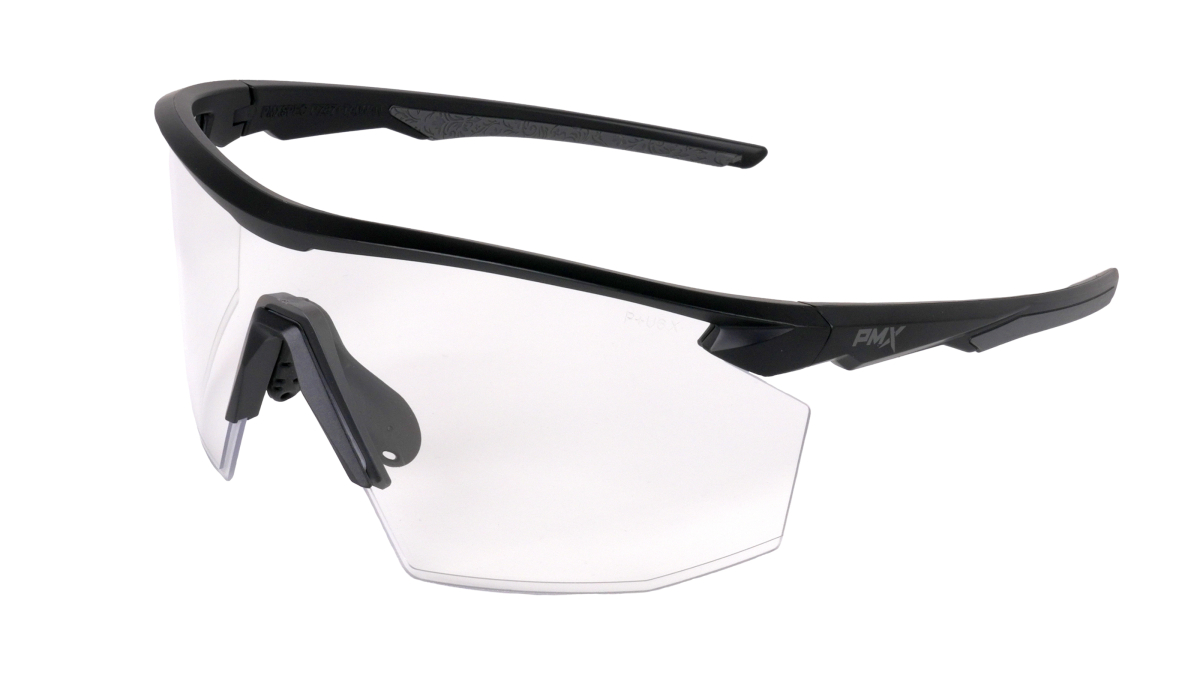 Окуляри захисні Pyramex PMXSPEC (clear) Super Anti-Fog H2MAX, прозорі в чорно-сірій оправі