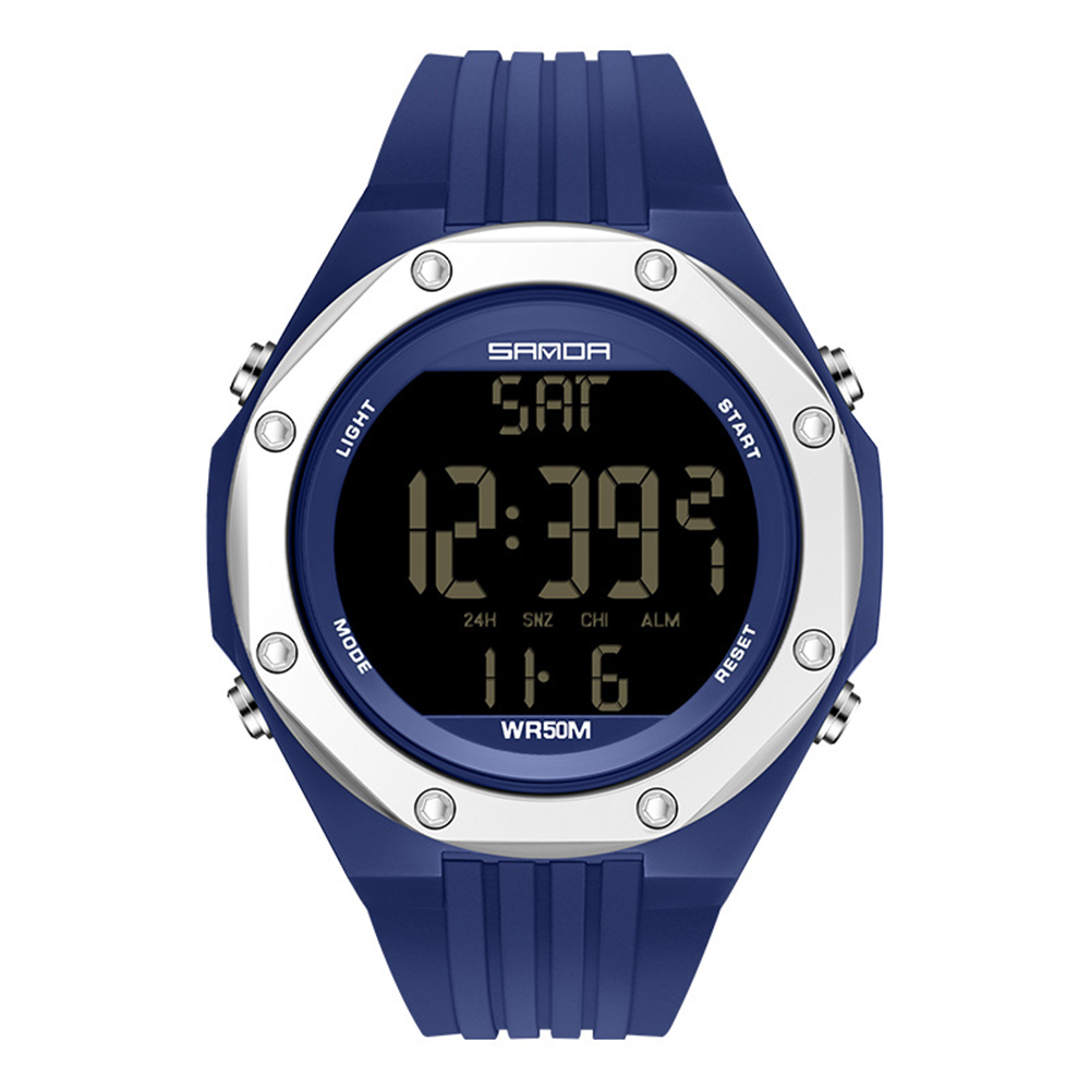 Чоловічий годинник Sanda 6093 Blue-Silver