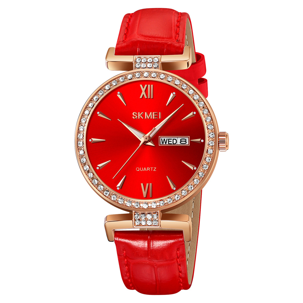 Жіночий годинник Skmei 2090RGRD Rose Gold-Red