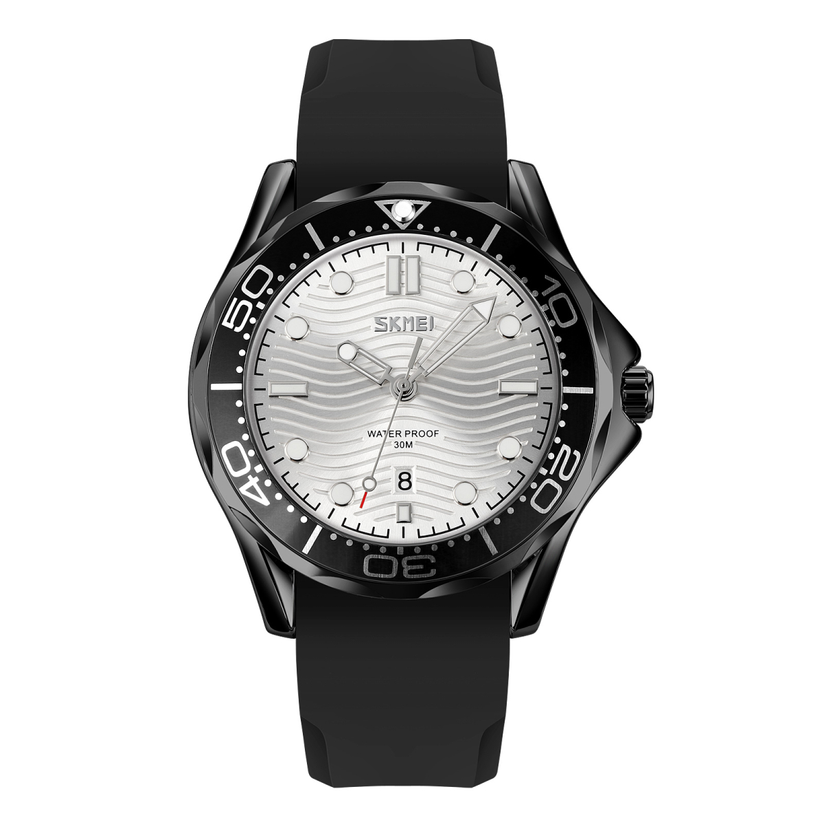 Чоловічий годинник Skmei 9276PBKSI Black-Silver Silicone strap