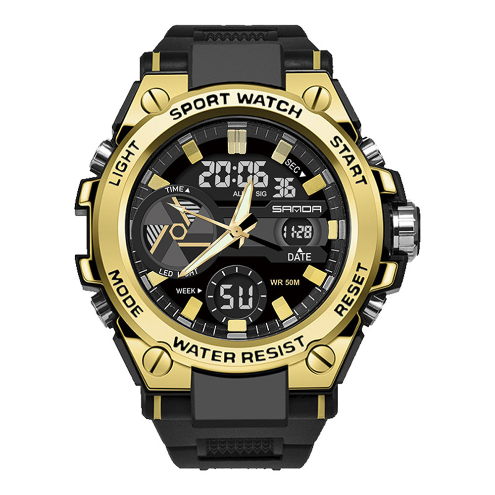 Чоловічий годинник Sanda 3311 Black-Gold