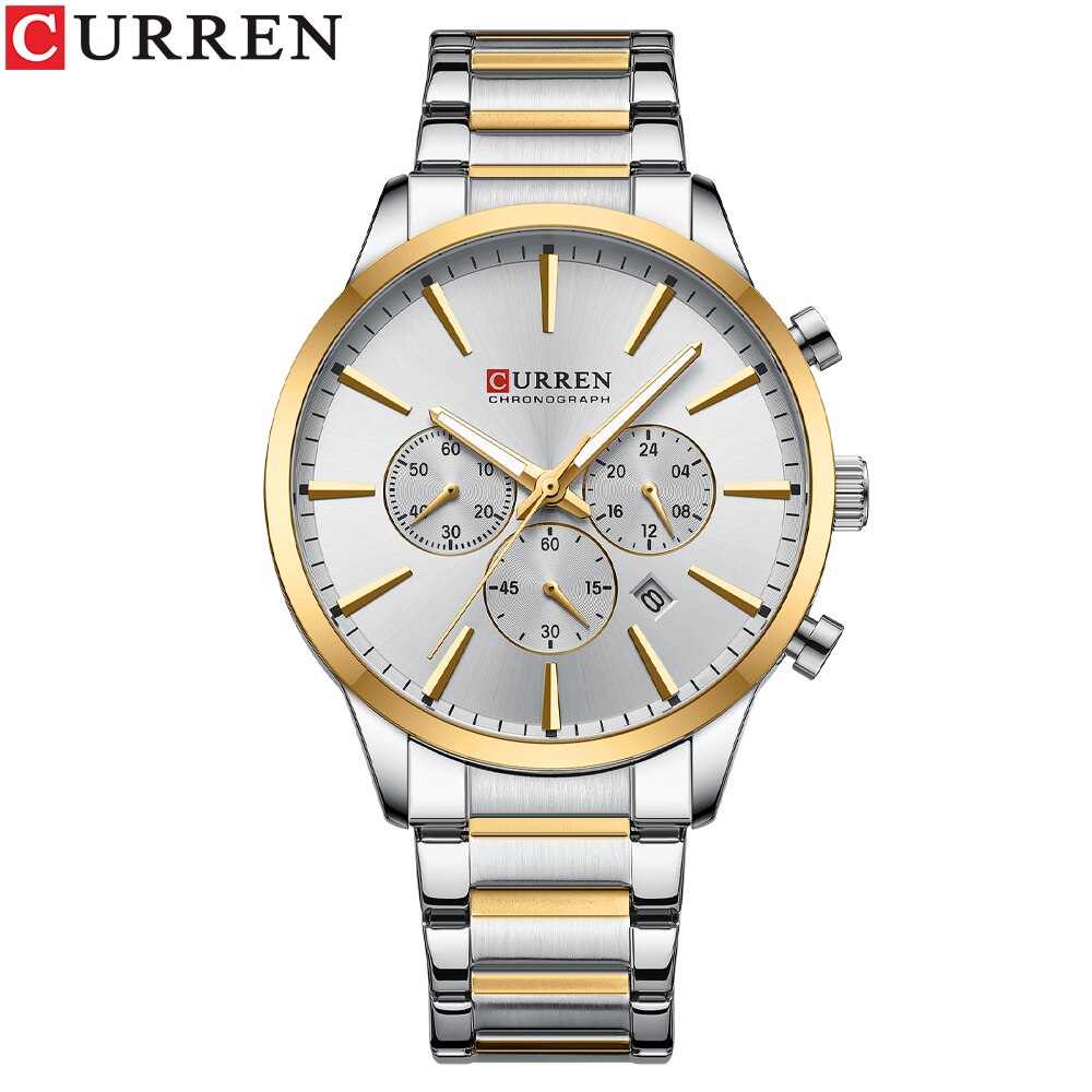 Чоловічий годинник Curren 8435 Silver-Gold-Silver