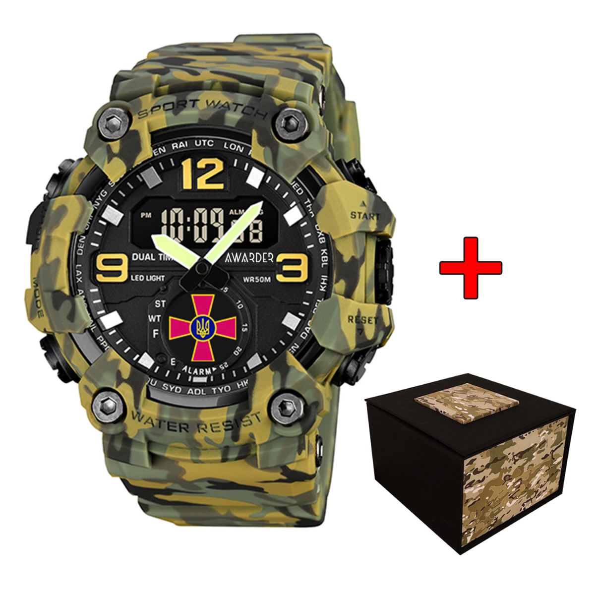 Чоловічий годинник Awarder 003 ЗСУ Camo Green
