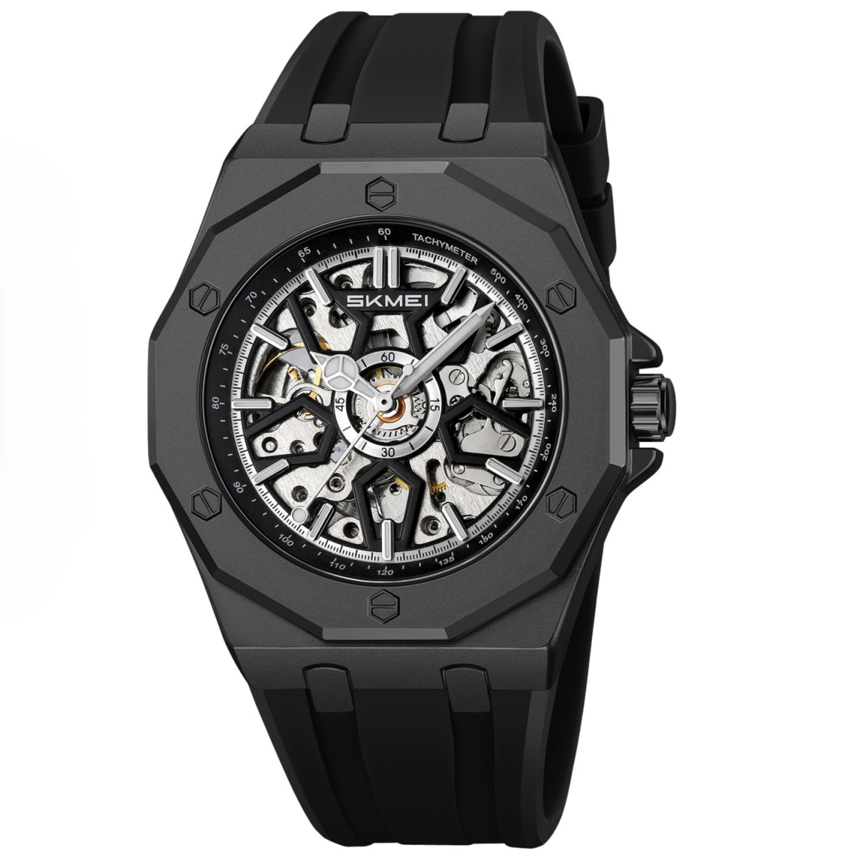 Класичний чоловічий годинник Skmei M036PBK Black Steel