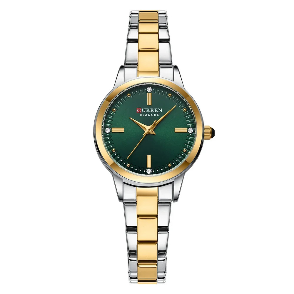 Жіночий годинник Curren 9094 Silver-Gold-Green