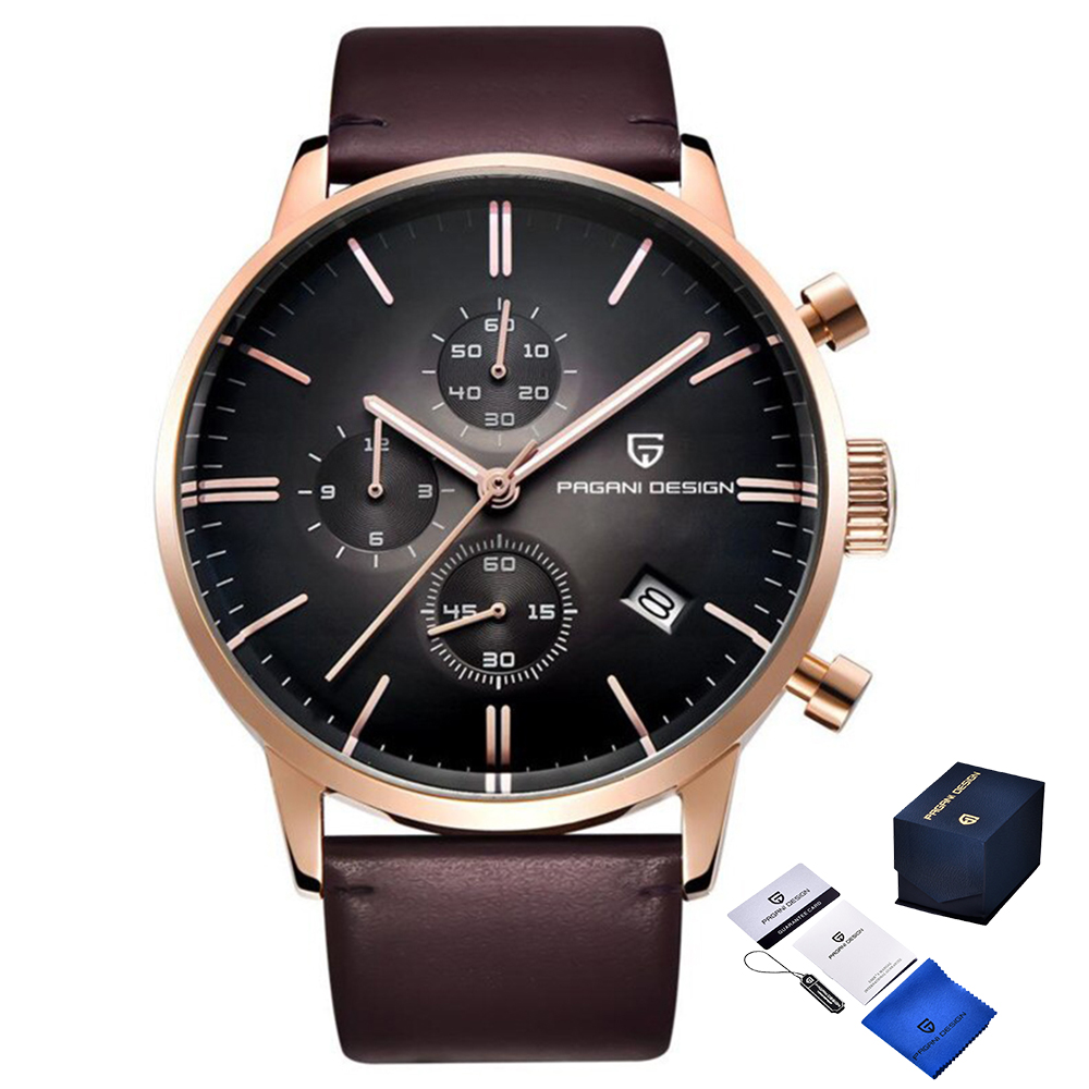 Чоловічий годинник Pagani Design PD-2720 Gold-Black-Brown