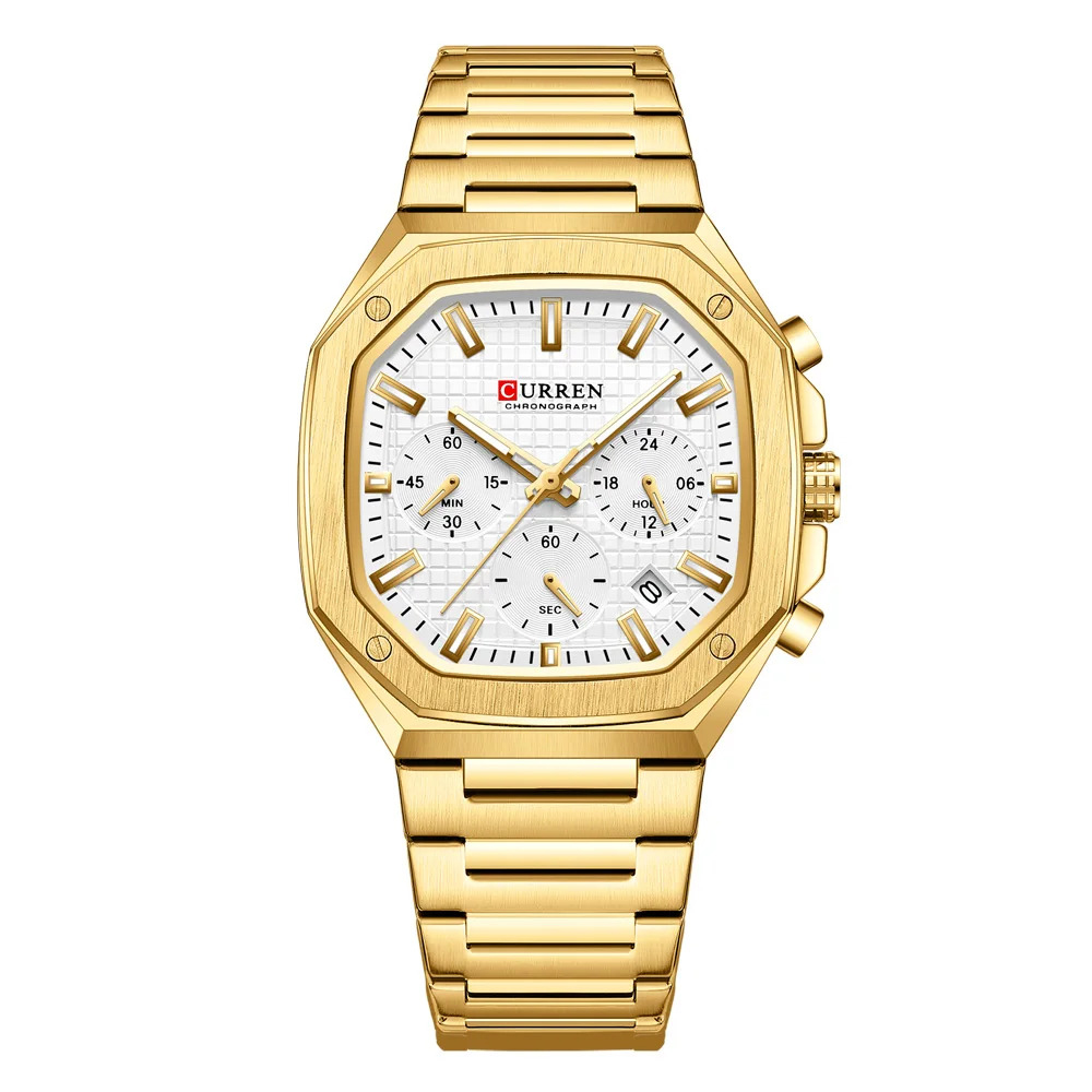 Чоловічий годинник Curren 8459 Gold-White