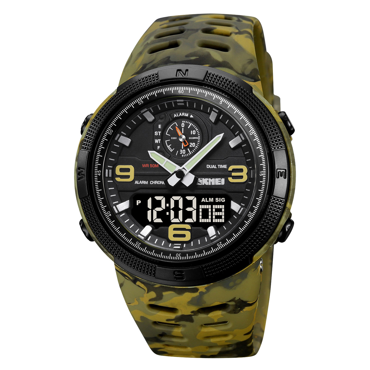 Чоловічий годинник Skmei 1655CMGNBK Camo Green-Black