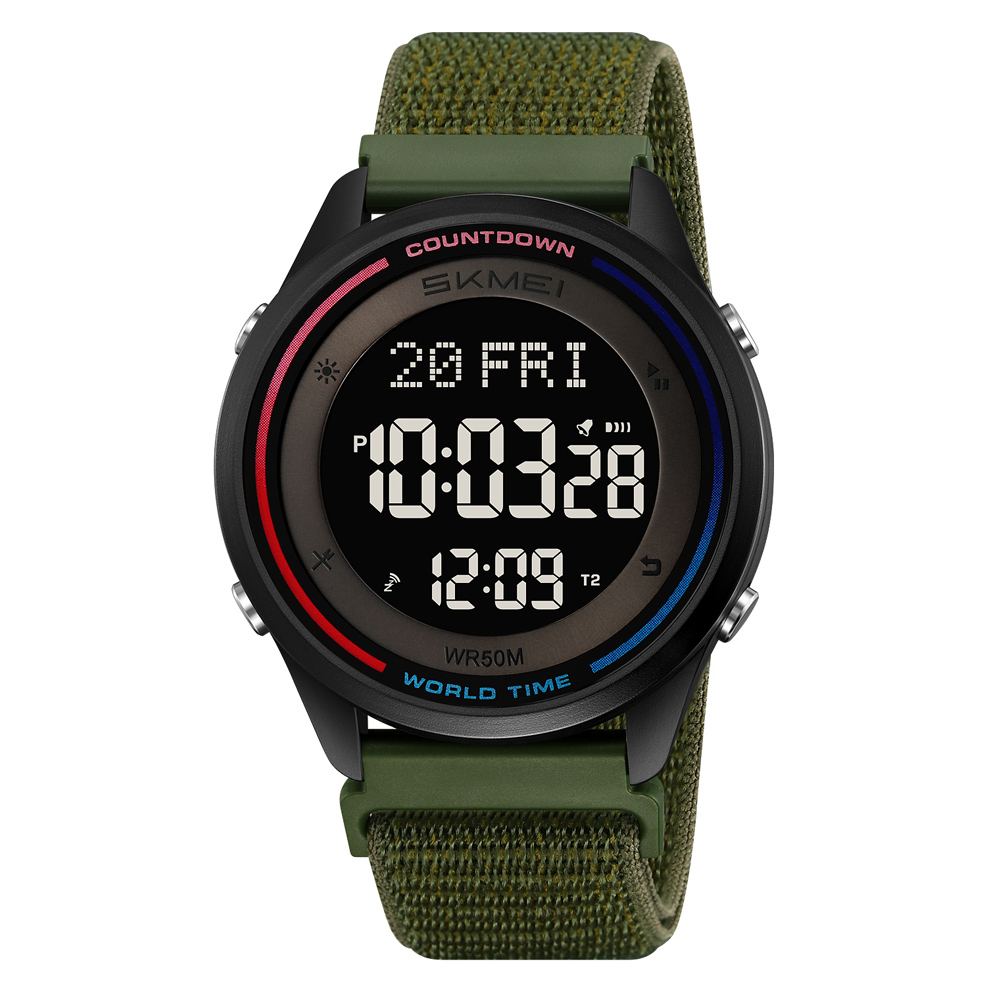 Спортивний чоловічий годинник Skmei 2412NAG Army Green Nylon