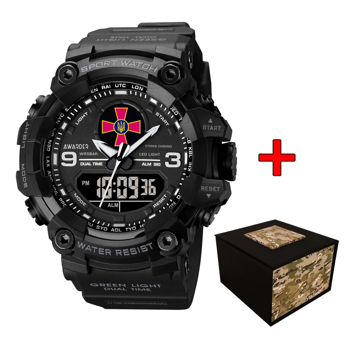 Чоловічий годинник Awarder 001 ЗСУ All Black